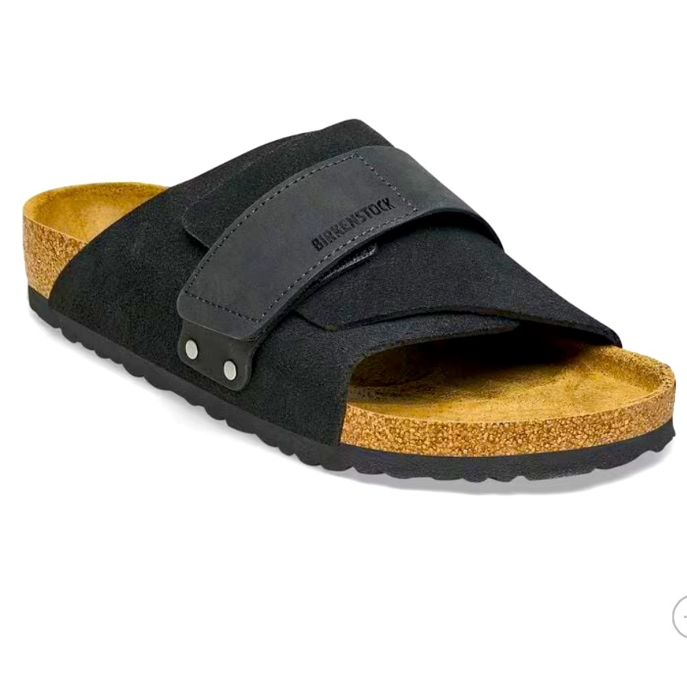 Birkenstock Black Suede Slide Sandals